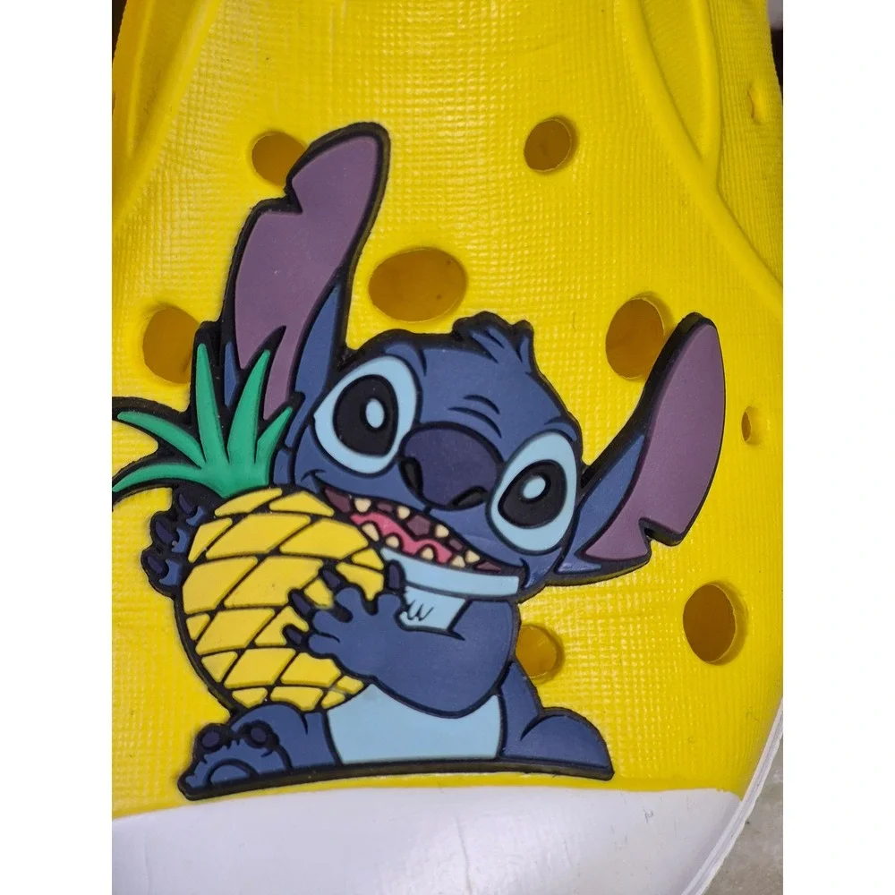Disney Stitch Yellow EVA Foam Slip On Water Shoes Clogs Kids Size 11 Lilo Stitch